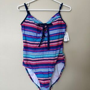 Womens Time and Tru, one piece swimsuit, size L 12/14 NWT